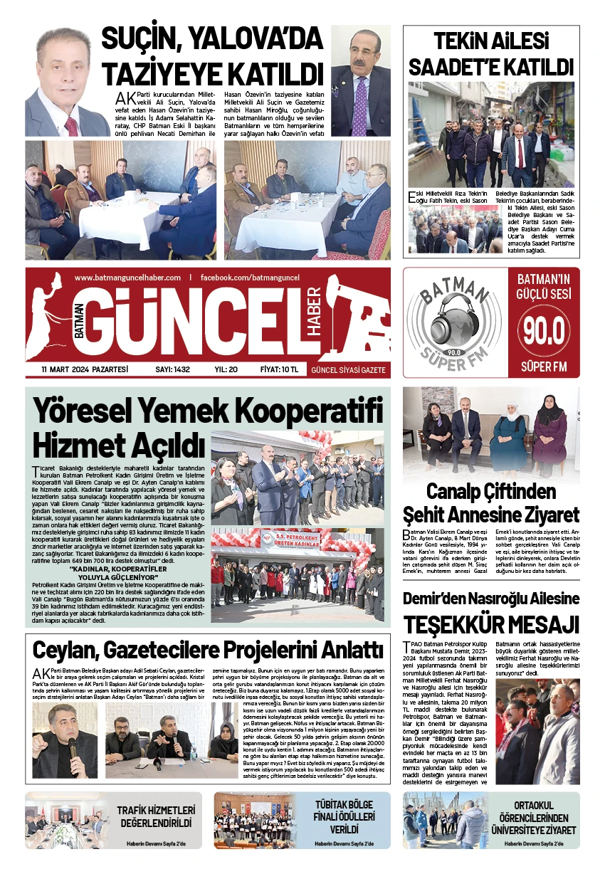 BATMAN GÜNCEL GAZETESİ
