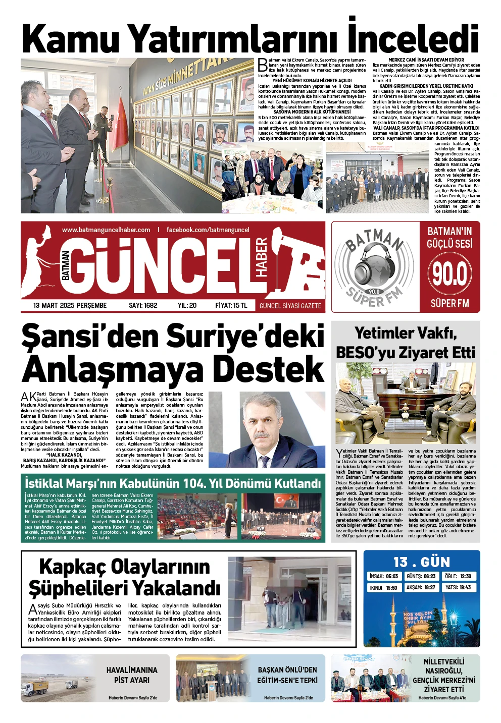 BATMAN GÜNCEL GAZETESİ