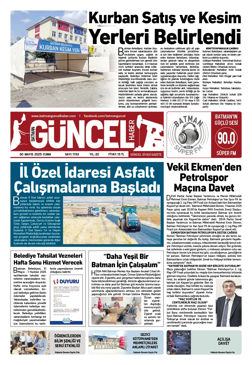 BATMAN GÜNCEL GAZETESİ