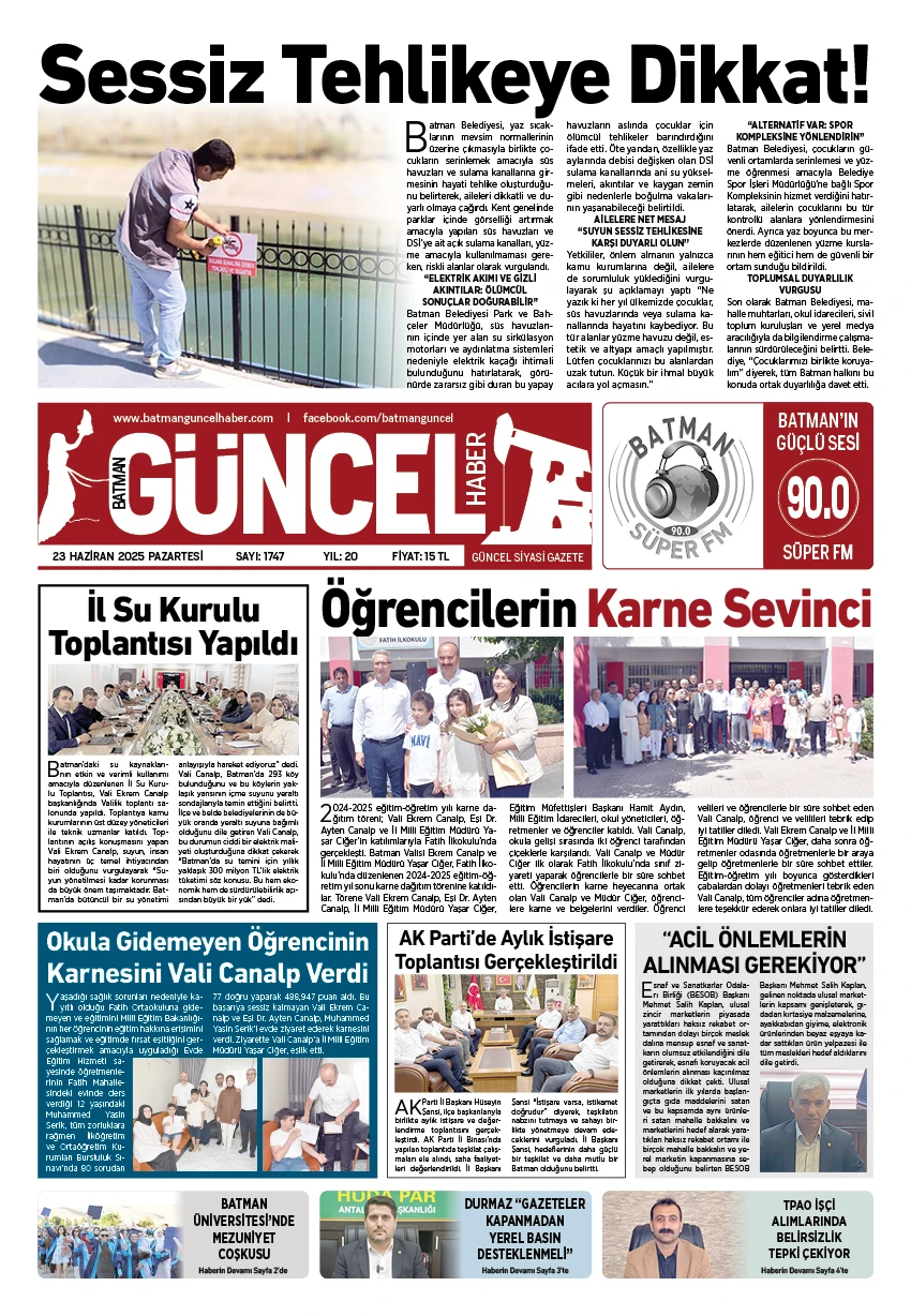BATMAN GÜNCEL GAZETESİ