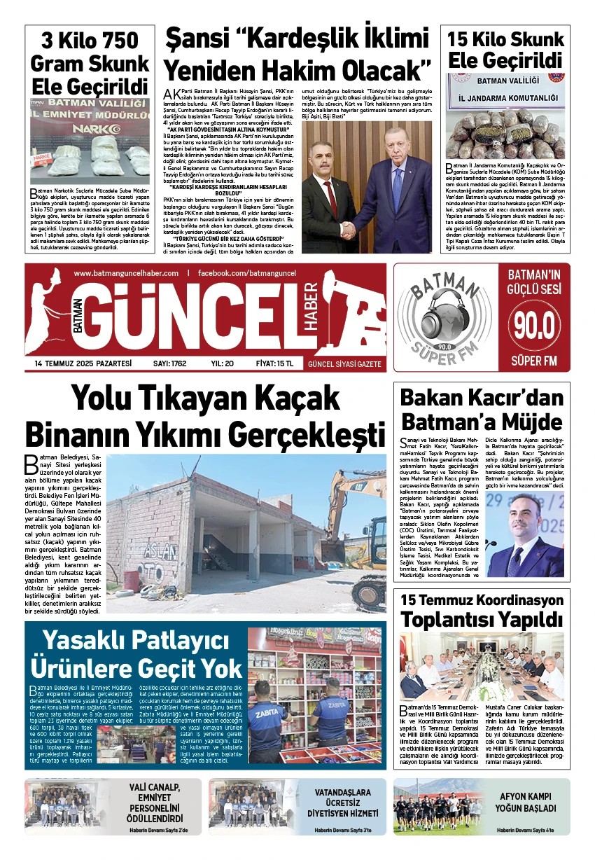BATMAN GÜNCEL GAZETES
