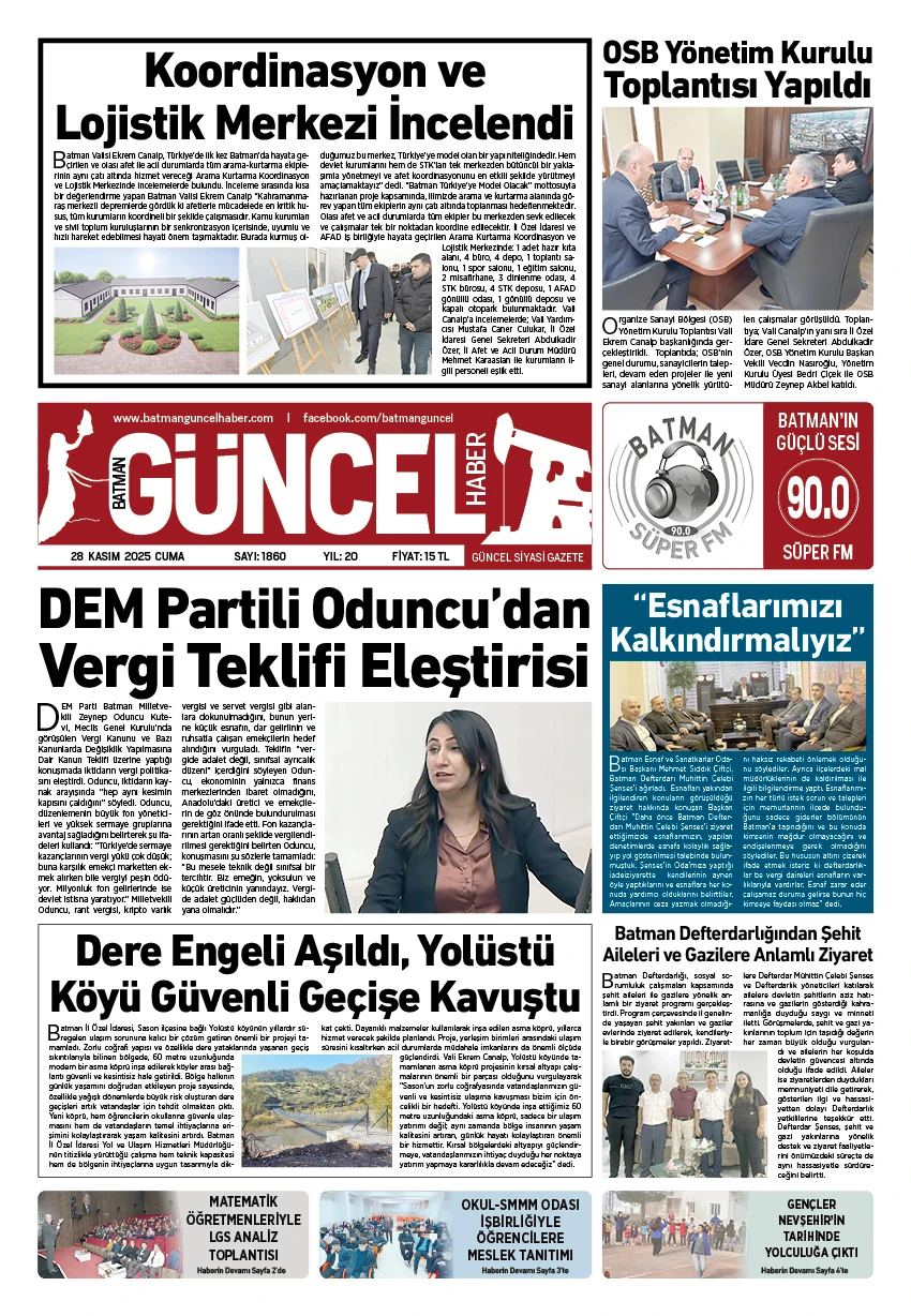 BATMAN GÜNCEL GAZETESİ