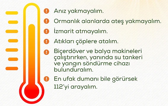 TARIM VE ORMAN MÜDÜRLÜĞÜNDEN YANGIN UYARISI