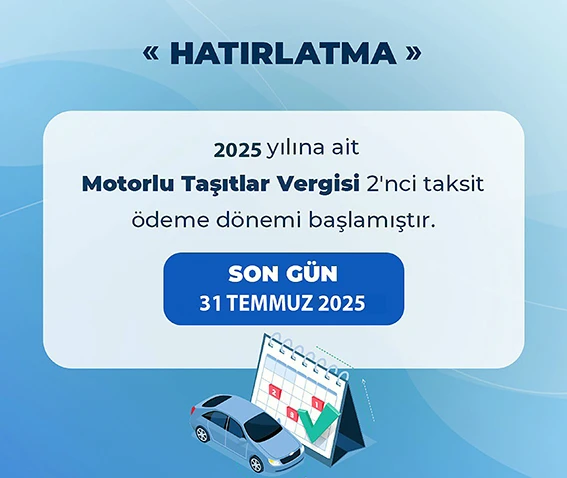 DEFTERDARLIKTAN MTV 2. TAKSİT ÖDEME HATIRLATMASI