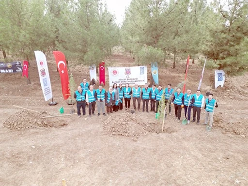 2 BİN 250 FİDAN TOPRAKLA BULUŞTU