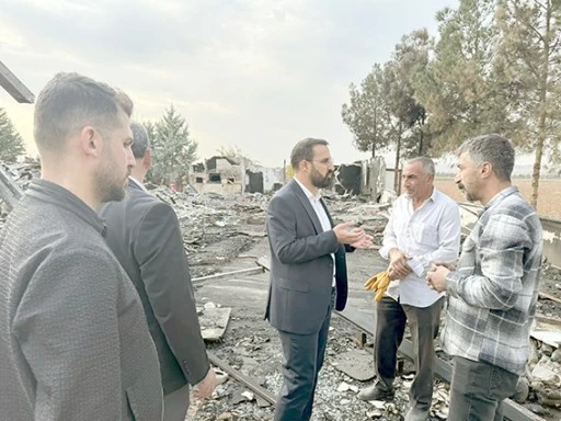 BAŞKAN ALTUN’DAN YANGIN MAĞDURU ESNAFA DESTEK ZİYARETİ