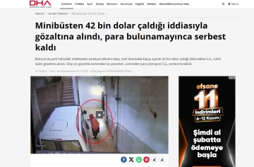 ULUSAL BASINDA 42 BİN DOLARLIK HIRSIZLIK HABERİ