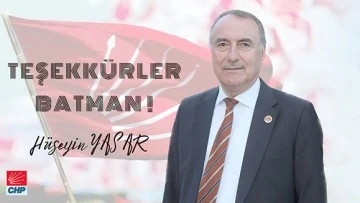 YAŞAR’DAN TEŞEKKÜR MESAJI